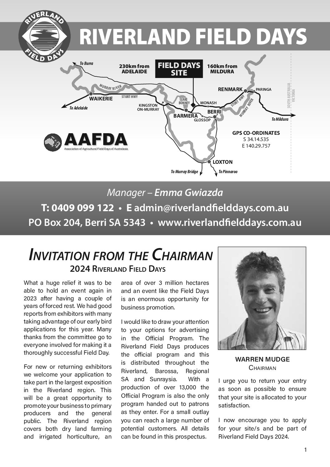 Invitation from the Chair